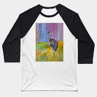 Crane in a violet forest Baseball T-Shirt